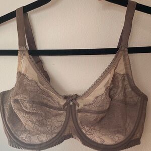 Gorgeous WALCOAL Brown LACE Bra Size 36D EUC
